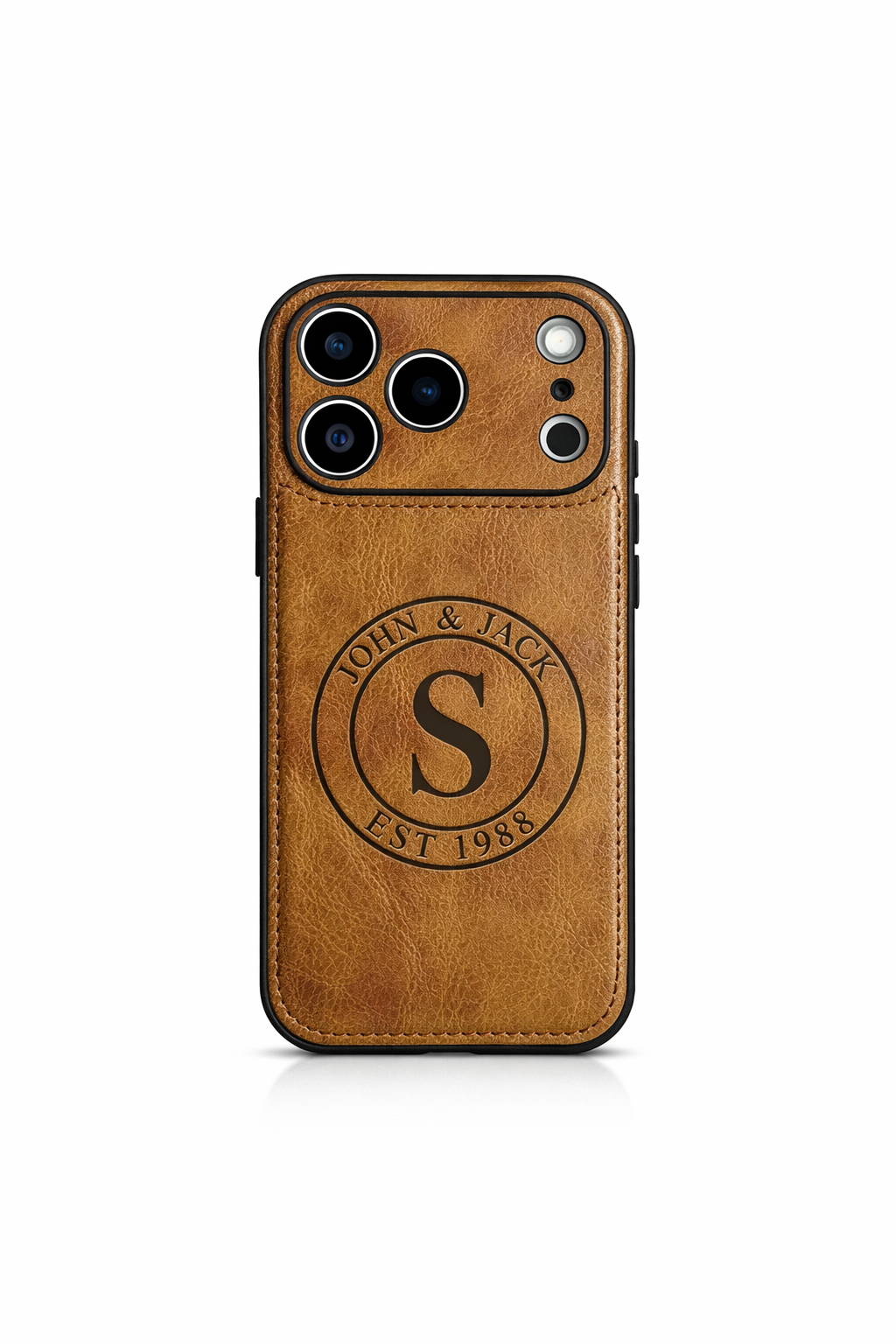 Custom Monogram Leather Phone Case – Personalized Initial Case Main image
