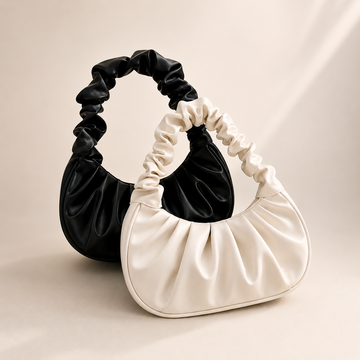 Ruched Slouchy Shoulder Bag