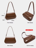 Premium Genuine Leather Baguette Bag Quiet Luxury Shoulder Purse