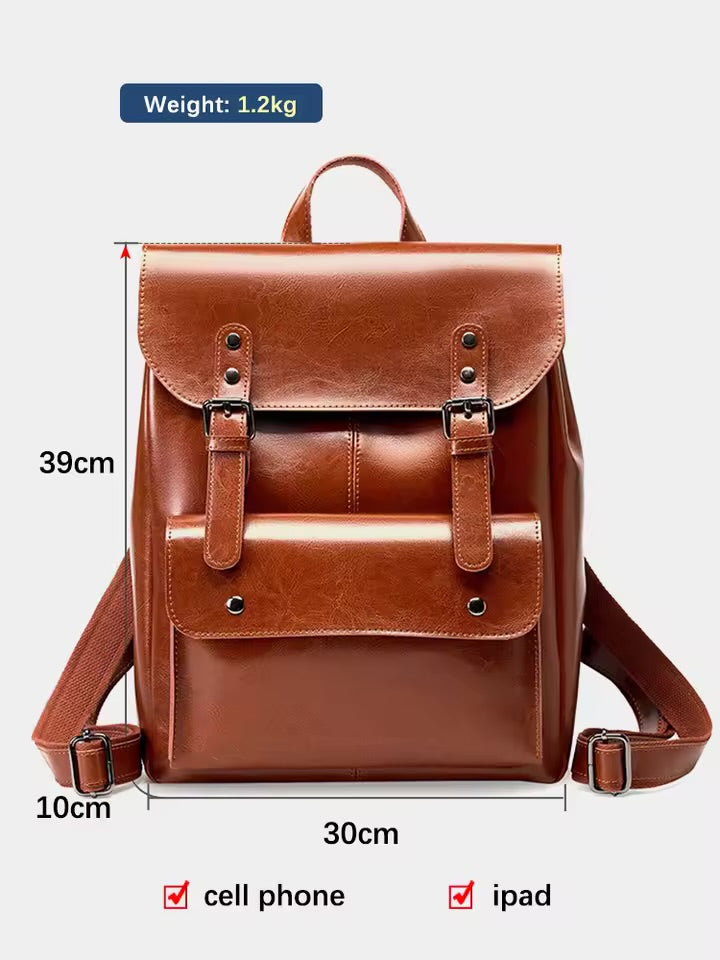 100% Genuine Leather Backpack – Vintage Laptop Backpack for Women Premium Work & Travel Bag