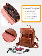 100% Genuine Leather Backpack – Vintage Laptop Backpack for Women Premium Work & Travel Bag