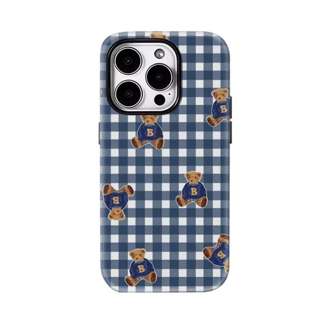 Plaid Teddy Charm IPhone17 Must-Haves
