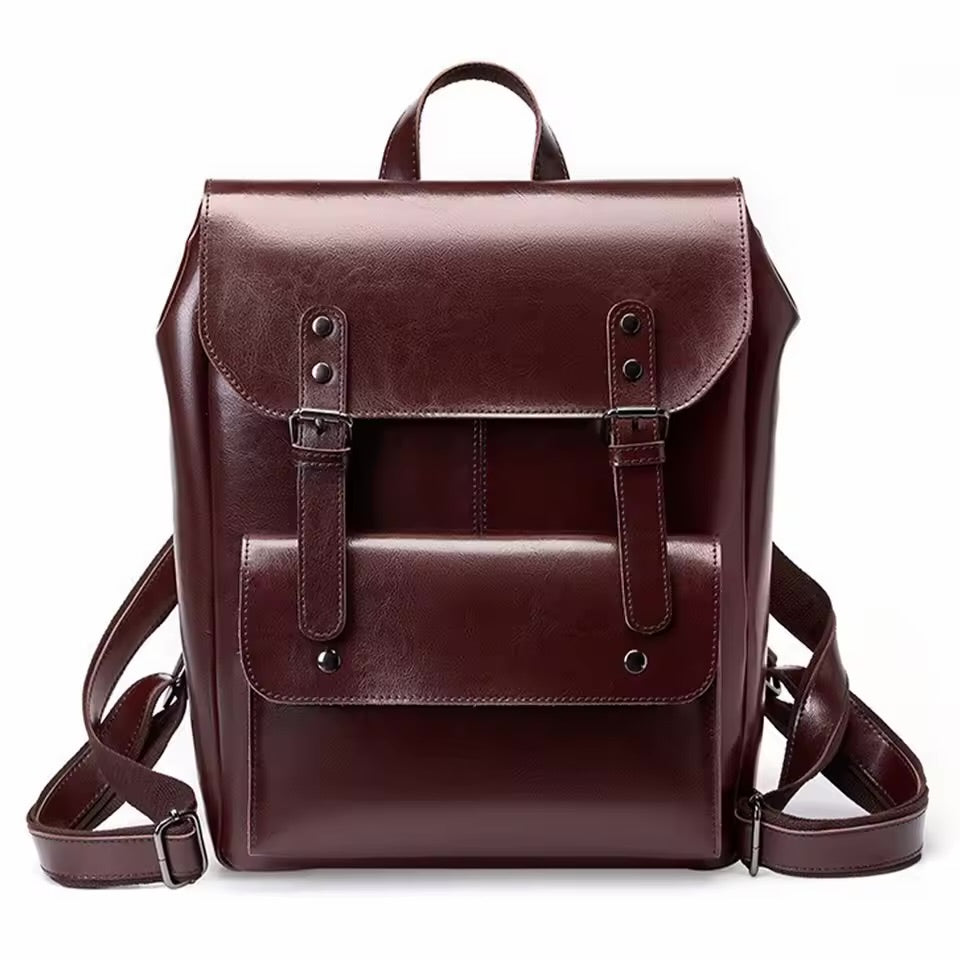 100% Genuine Leather Backpack – Vintage Laptop Backpack for Women Premium Work & Travel Bag