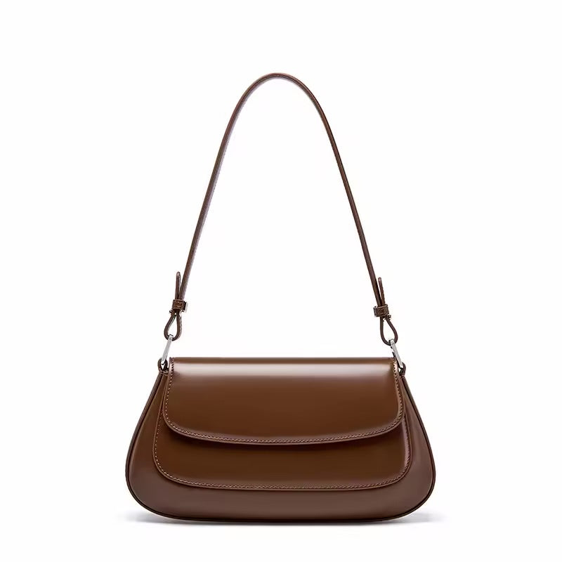 Premium Genuine Leather Baguette Bag Quiet Luxury Shoulder Purse