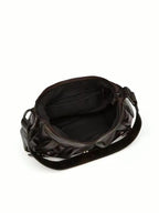 Vintage Buckle Shoulder Bag – Leather Baguette Purse for Women Y2K Everyday Handbag