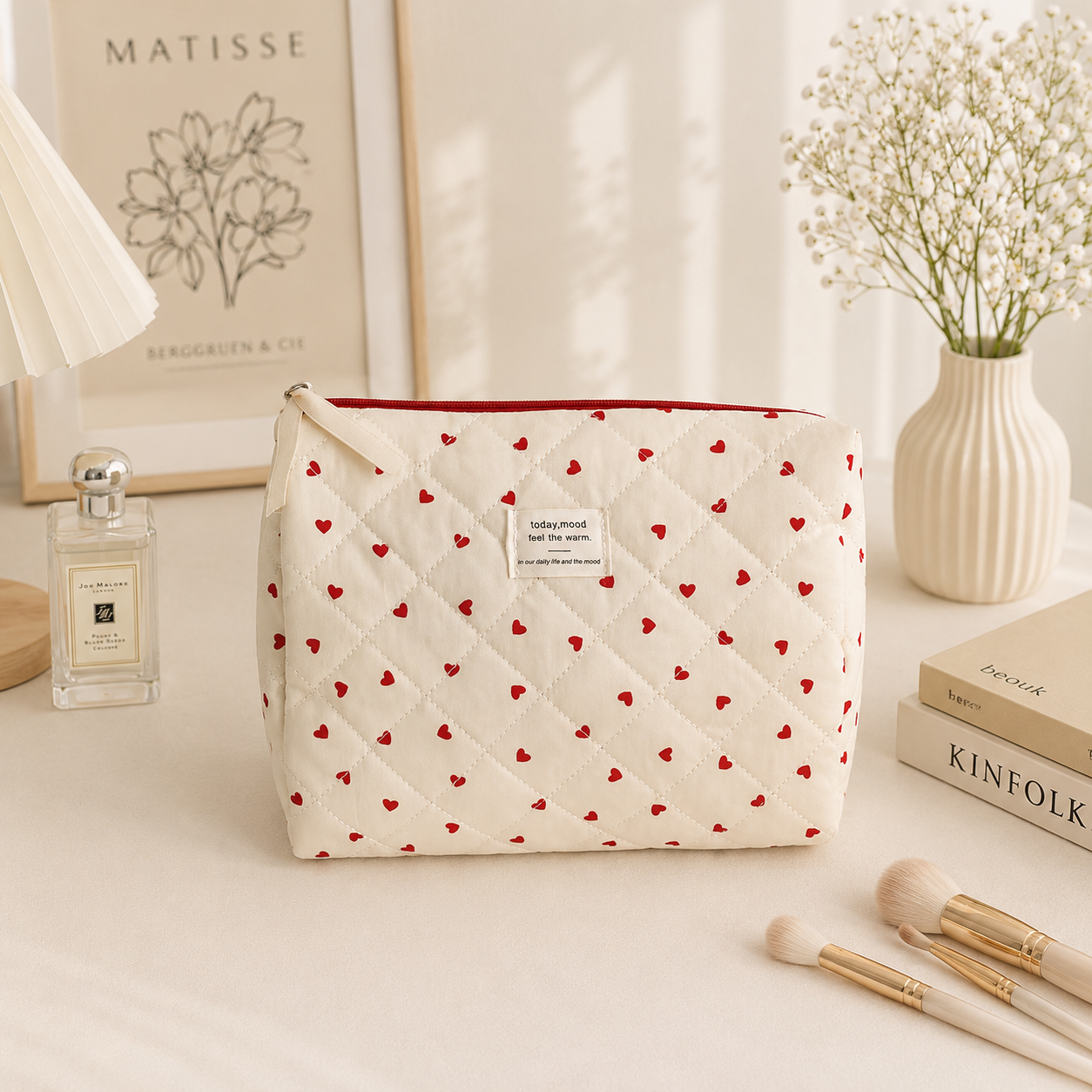 Quilted Heart Cosmetic Bag