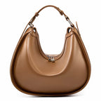 100% Genuine Leather Crescent Hobo Bag