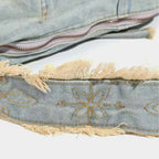 Vintage Wash Fringe Denim Shoulder Bag
