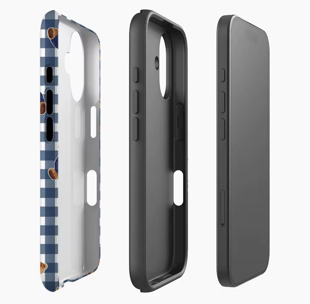 Plaid Teddy Charm IPhone17 Must-Haves