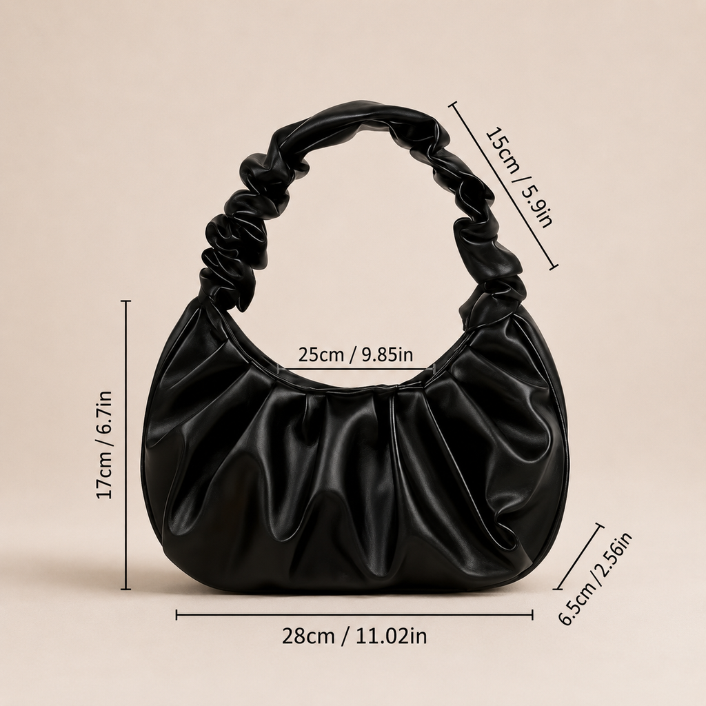 Ruched Slouchy Shoulder Bag