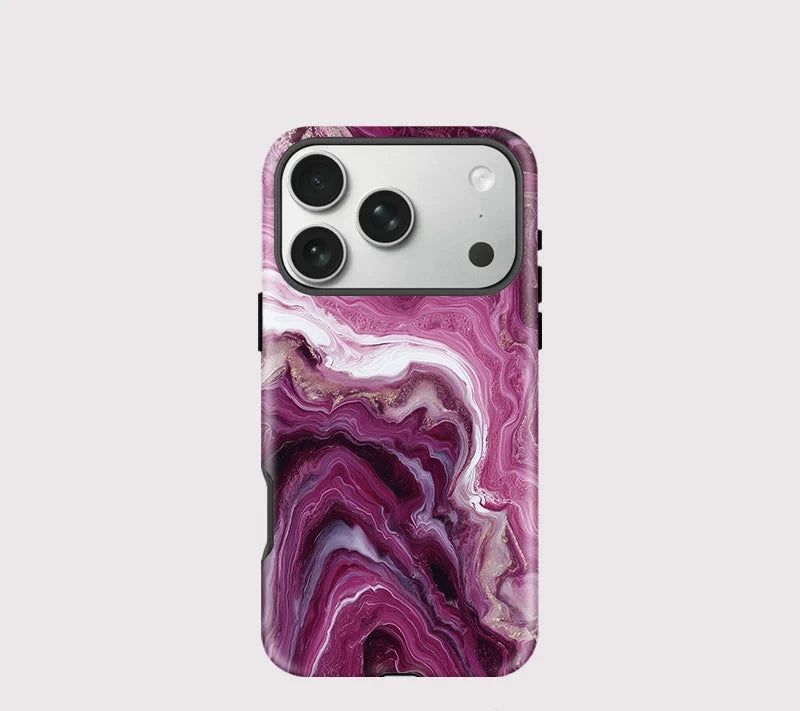 Pink Marble iPhone Case – Luxury Shockproof MagSafe Cover