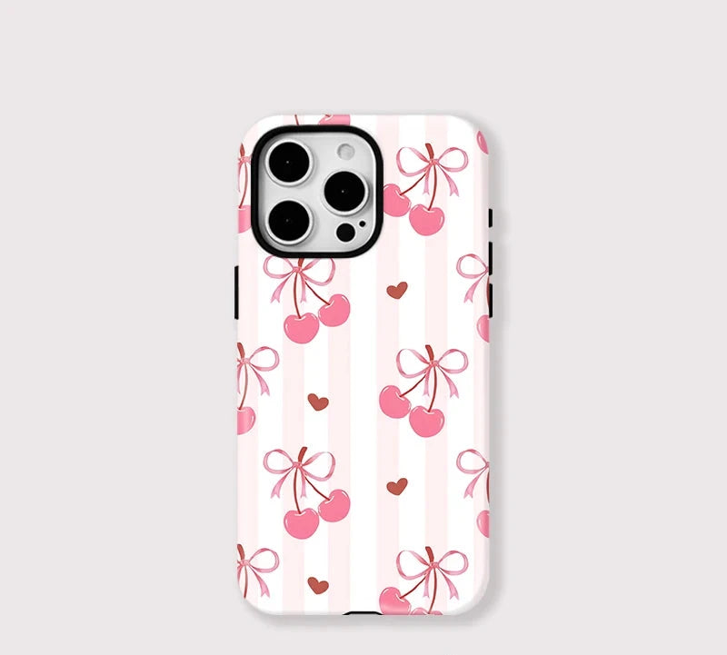 Cherry Bow iPhone Case – Coquette Shockproof MagSafe Cover