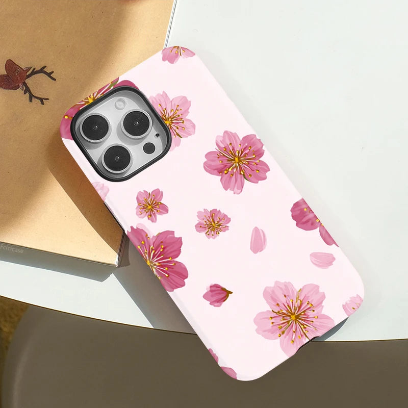 Cherry Blossom iPhone Case  Pink Floral Shockproof Cover