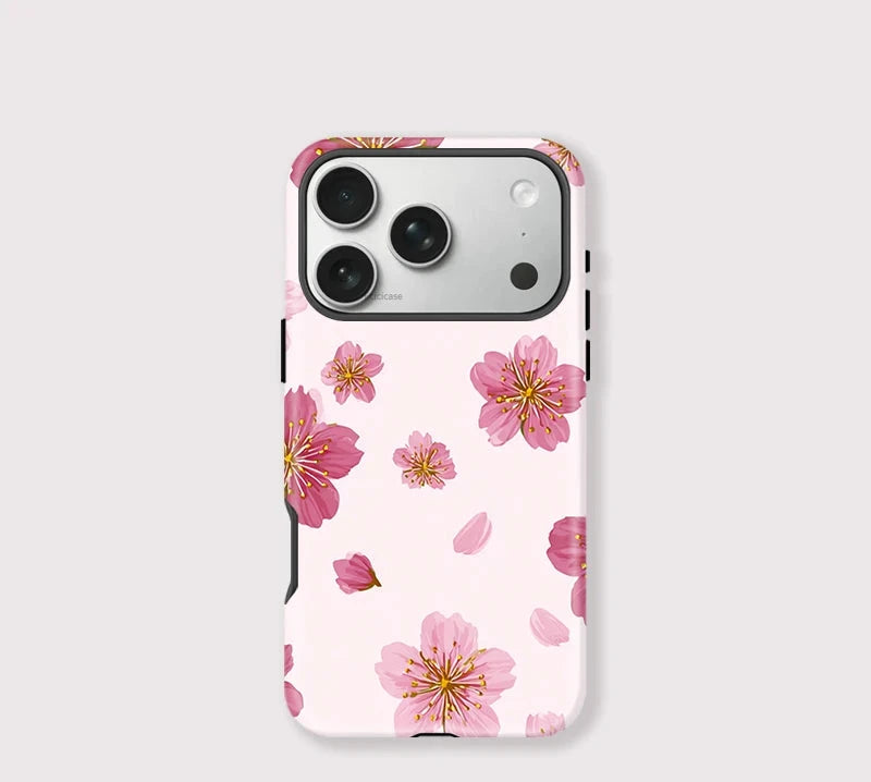 Cherry Blossom iPhone Case  Pink Floral Shockproof Cover