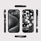 Black Floral iPhone Case – Elegant Shockproof Cover
