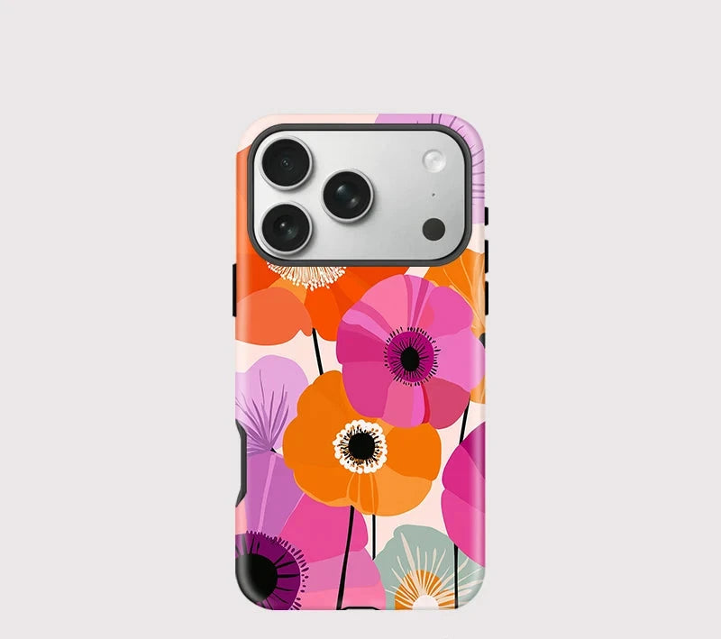 Colorful Floral iPhone Case – Shockproof Aesthetic Flower Cover