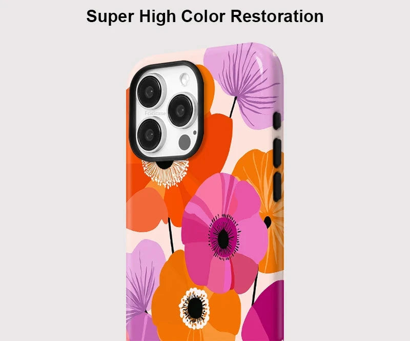 Colorful Floral iPhone Case – Shockproof Aesthetic Flower Cover