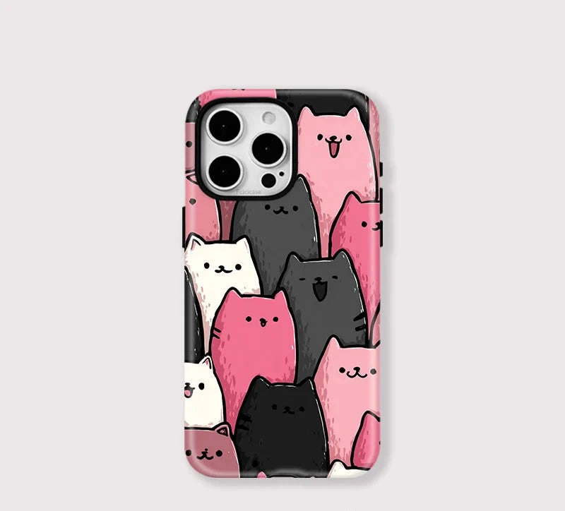 Cute Cat iPhone Case – Pink Kawaii Shockproof Cover Main image