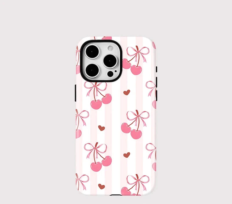 Cherry Bow iPhone Case – Coquette Shockproof MagSafe Cover