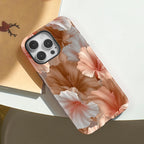 Neutral Hibiscus Floral iPhone Case – Shockproof Cover