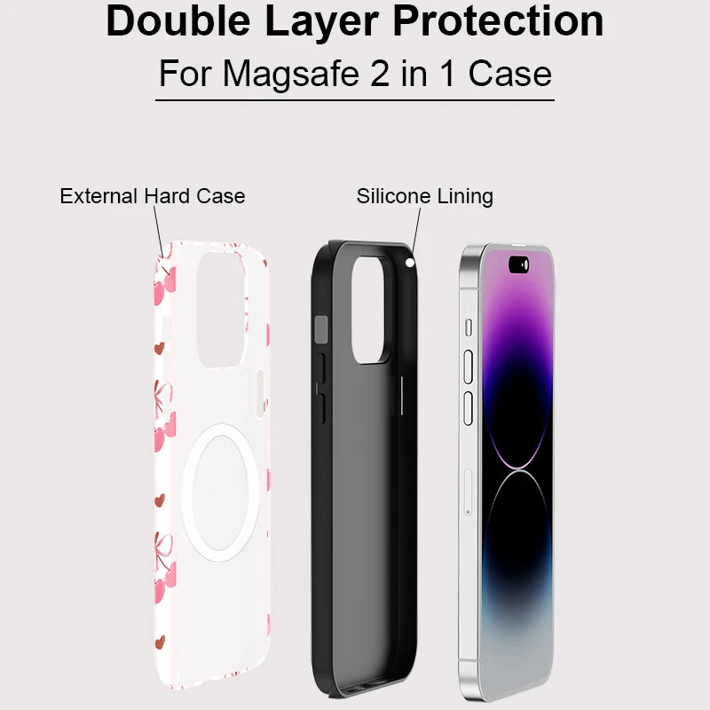 Cherry Bow iPhone Case – Coquette Shockproof MagSafe Cover