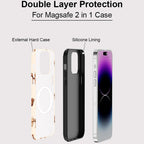 Beige Bow iPhone Case – Coquette Shockproof MagSafe Cover