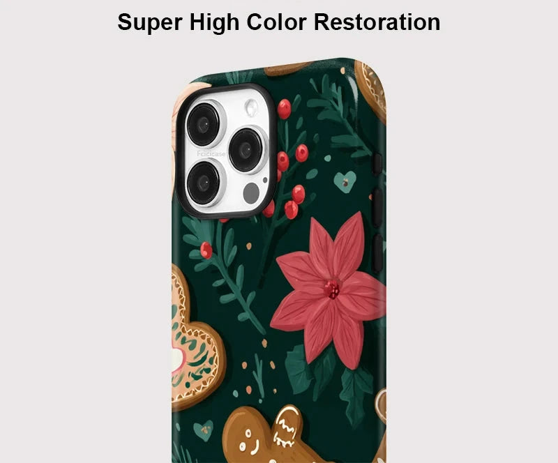 Christmas Gingerbread iPhone Case Festive Shockproof MagSafe Cover