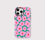 Pink Floral iPhone Case – Shockproof Dual Layer MagSafe Cover