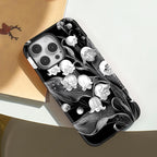 Black Floral iPhone Case – Elegant Shockproof Cover