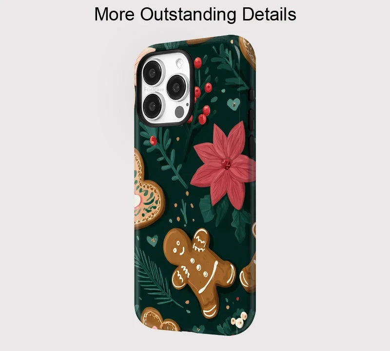 Christmas Gingerbread iPhone Case Festive Shockproof MagSafe Cover