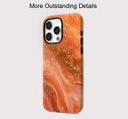 Orange Marble iPhone Case – Luxury Shockproof MagSafe Cover