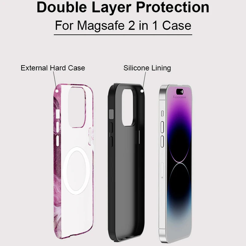 Pink Marble iPhone Case – Luxury Shockproof MagSafe Cover