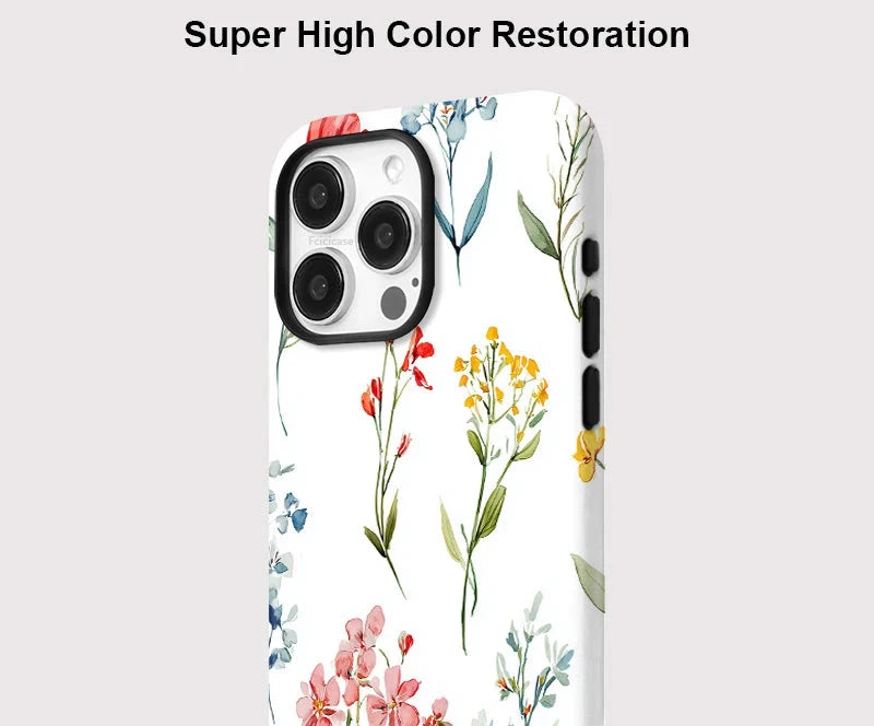 Minimal Floral iPhone Case – White Aesthetic Shockproof Cover
