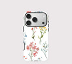 Minimal Floral iPhone Case – White Aesthetic Shockproof Cover