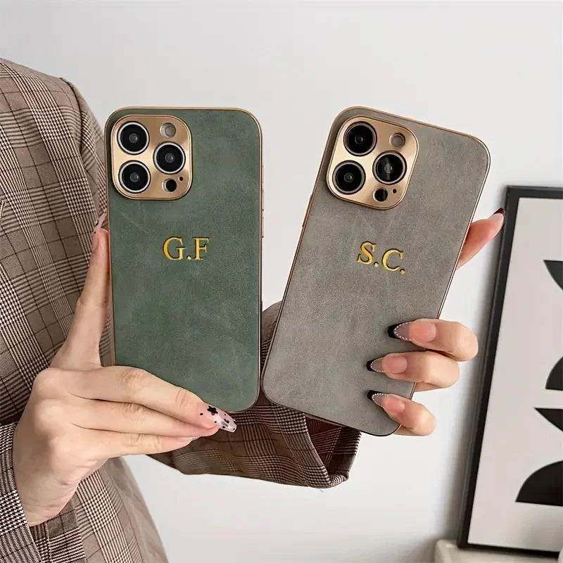 Custom Initials Leather Phone Case – Personalized Name Case Secondary image