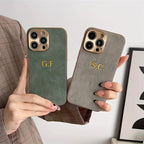 Custom Initials Leather Phone Case – Personalized Name Case