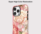 Pink Peony Floral iPhone Case – Shockproof Aesthetic Cover