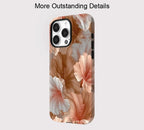 Neutral Hibiscus Floral iPhone Case – Shockproof Cover