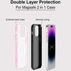 Pink Heart iPhone Case – Shockproof Dual Layer MagSafe Compatible Cover
