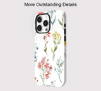 Minimal Floral iPhone Case – White Aesthetic Shockproof Cover