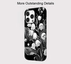 Black Floral iPhone Case – Elegant Shockproof Cover