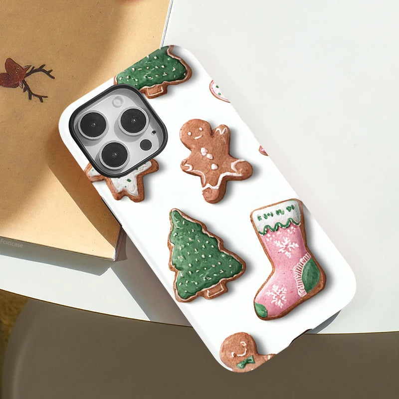 Cute Christmas iPhone Case – Gingerbread Shockproof MagSafe Cover