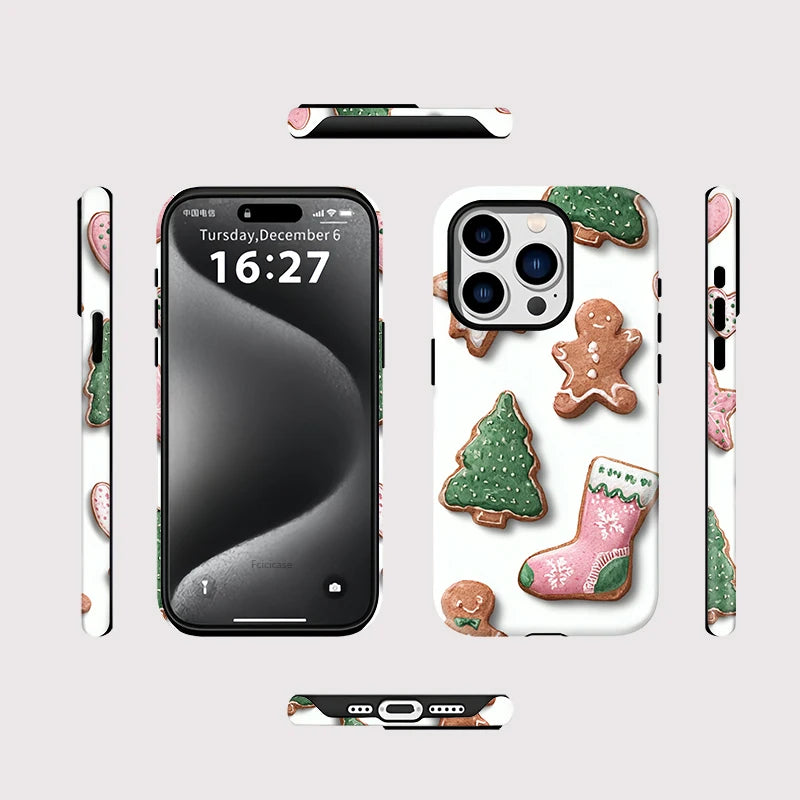 Cute Christmas iPhone Case – Gingerbread Shockproof MagSafe Cover