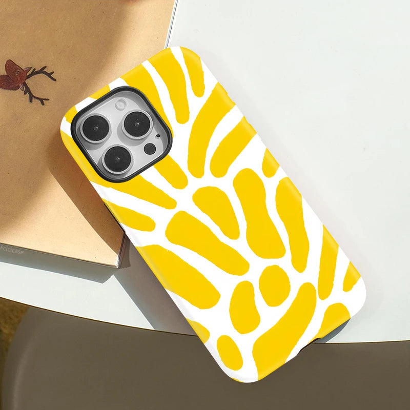 Yellow Abstract iPhone Case – Aesthetic Shockproof Cover