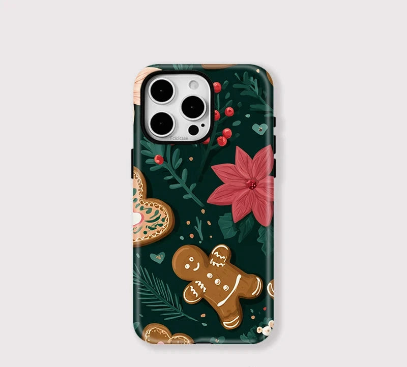 Christmas Gingerbread iPhone Case Festive Shockproof MagSafe Cover