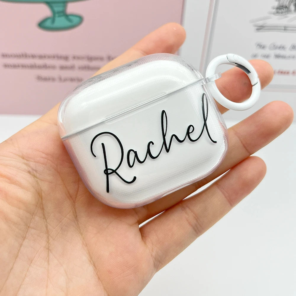 Custom AirPods Case with Name  Personalized Clear AirPods Cover