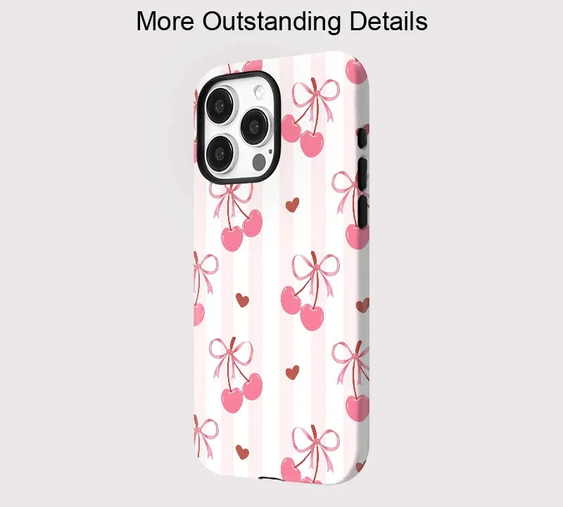 Cherry Bow iPhone Case – Coquette Shockproof MagSafe Cover