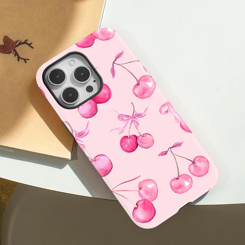Cherry Pink iPhone Case – Cute Aesthetic Protective Phone Case