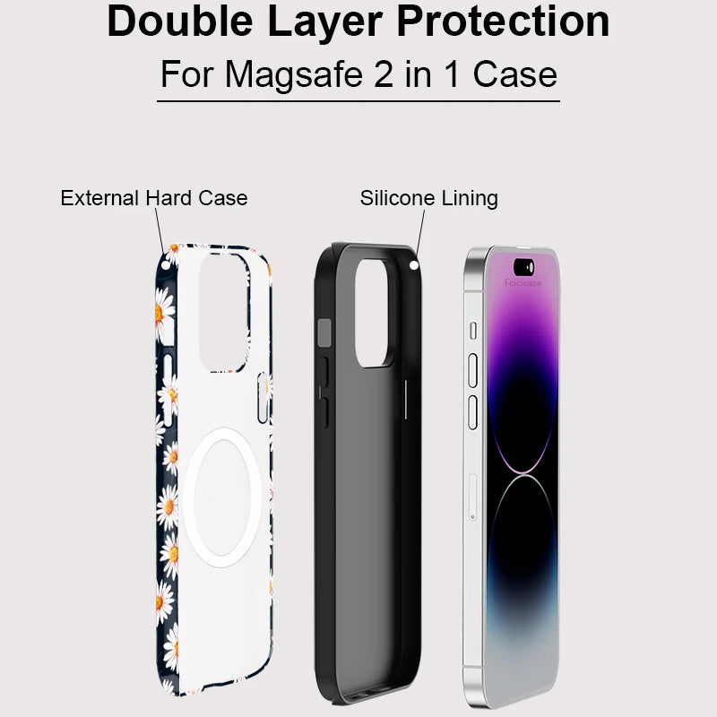 Daisy Floral iPhone Case – Shockproof Aesthetic Flower Cover