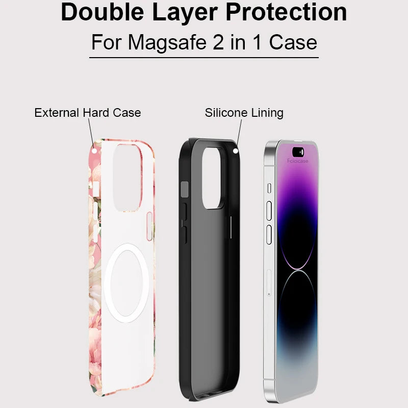 Pink Peony Floral iPhone Case – Shockproof Aesthetic Cover